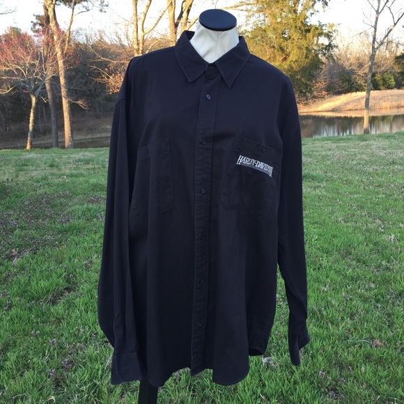 Harley Davidson LS Front Button Black Shirt Sz 2XL - Picture 8 of 8